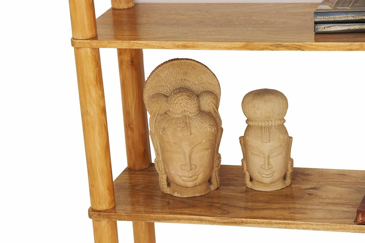 Translation missing: en.Solid Wood Designer Bookcases and Book Shelves for Living Room | Rack Shelf | Brown Finish 