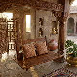 Jhula for Adults for Home 3 Seater Swing Wooden Jhula for Indoor Outdoor & Balcony Traditional Hammock House Swings Jhula| House Swings Backyard for Adults (52 Inches) 