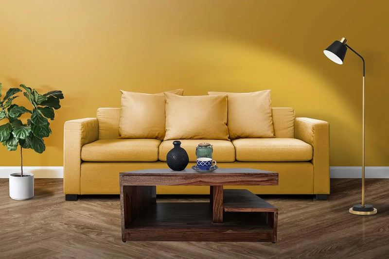 Natural Walnut Solid Wood Coffee Table – Durable and Elegant Living Room Furniture 