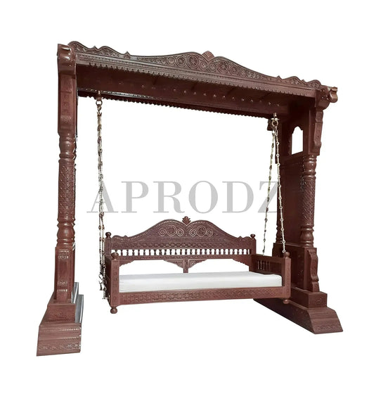 Translation missing: en.Wooden Swing Jhula with Stand for Indoor Outdoor &amp; Balcony | House Swings for Adults (Walnut and Honey Finish) 