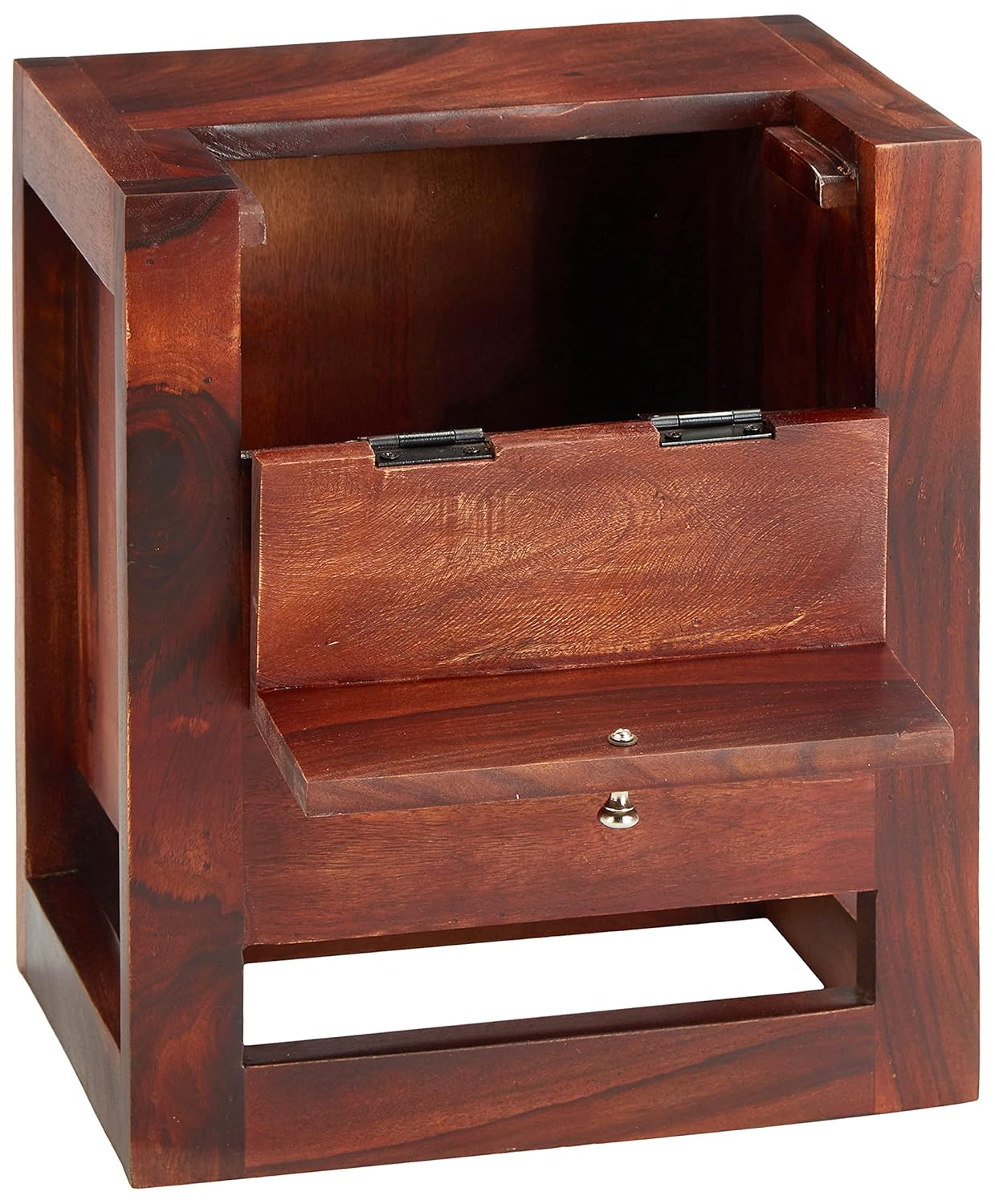 APRODZ Sheesham Wood Wine Storage Cross Stylish Bar Cabinet for Living Room