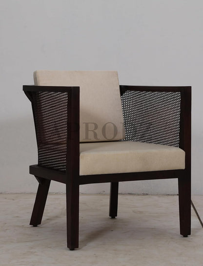 APRODZ Theodore Armchair in Cane Work (Acacia Wood, Walnut)