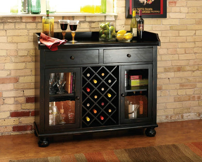 APRODZ Mango Wood Wine Storage Telfer Bar Cabinet for Living Room, Honey Finish, Standard (bc-45)