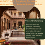Wooden Swing Jhula for Indoor Outdoor & Balcony | House Swings for Adults (Teak) (DIY) 