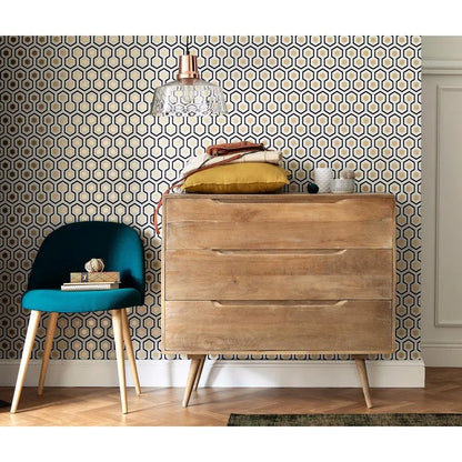 Mango Wood Warsaw Chest of 5 Drawers Storage Dresser for Living Room Furniture (White Finish) 