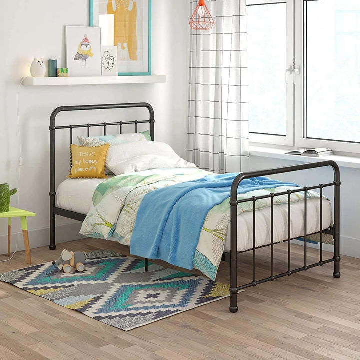 Translation missing: en.Marks Elegant Metal Bed Frame with Headboard &amp; Footboard 