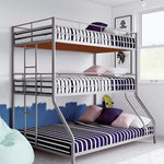 Chavez Triple Twin Size Metal Triple (3Bed) Bunk Bed - Black Powdercoated 