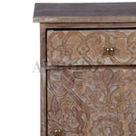 Mango Wood Yaviza One Door and One Drewer Bedside Storage Table for Bedroom 