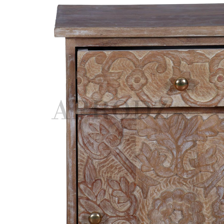 Translation missing: en.Mango Wood Yaviza One Door and One Drewer Bedside Storage Table for Bedroom 