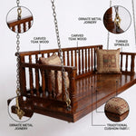 Wooden Swing Jhula for Indoor Outdoor & Balcony | House Swings for Adults (Teak) (DIY) 