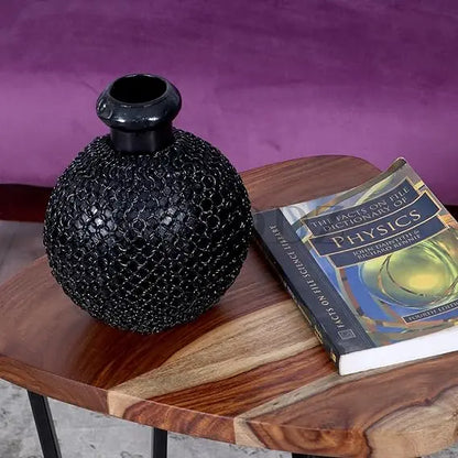 Trikon Sheesham Wood And Metal Side End Table 