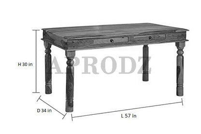 Sheesham Wood Reyk 6 Seater Dining Table Set for Home Dining Room Furniture