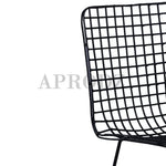 Geometrically Crafted Wired Chair in Black | Stylish Metal Chair for Home & Outdoor 