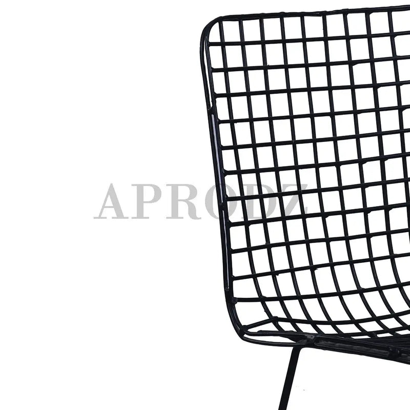 Geometrically Crafted Wired Chair in Black | Stylish Metal Chair for Home & Outdoor 