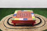 Handcrafted Multicolour Wood Carved Decorative Bajot Set Perfect for Pooja Mandir and Home Temple 