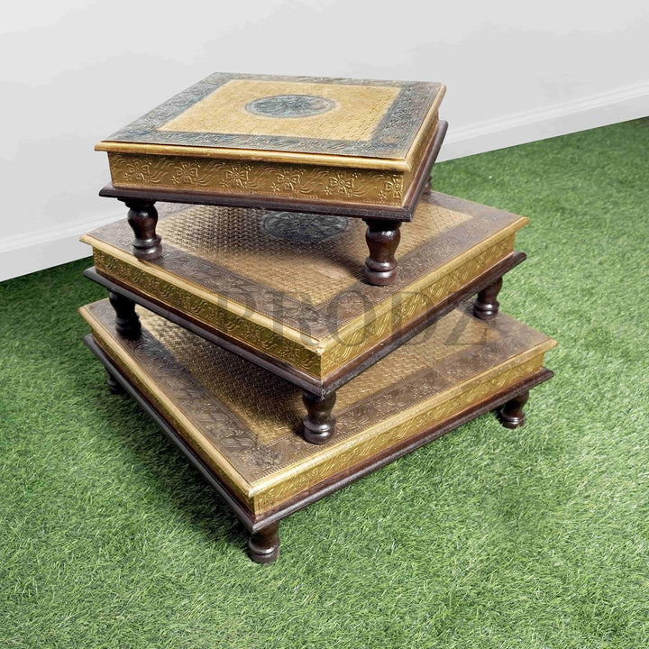 Translation missing: en.Handpainted Bajot: Antique Design, Multipurpose Stool, Decorative Pooja Mandir Stand (Copy) 