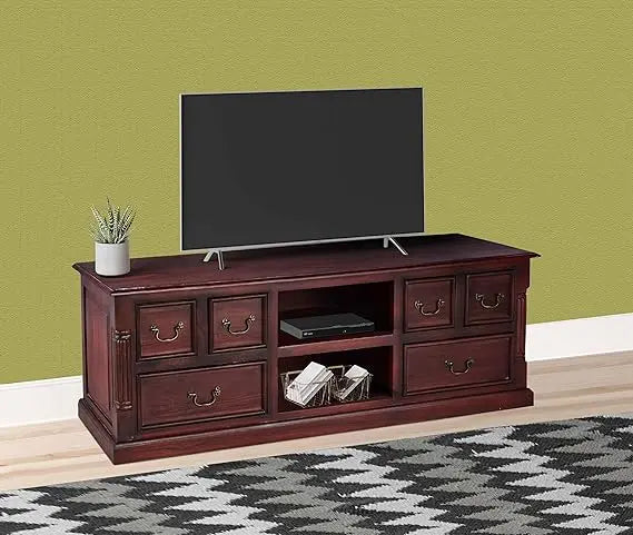 Translation missing: en.Mango Wood Sulla LED TV Stand | Rosewood Finish Entertainment &amp; Storage Unit 