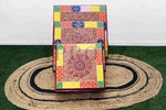 Handcrafted Multicolour Wood Carved Decorative Bajot Set Perfect for Pooja Mandir and Home Temple 