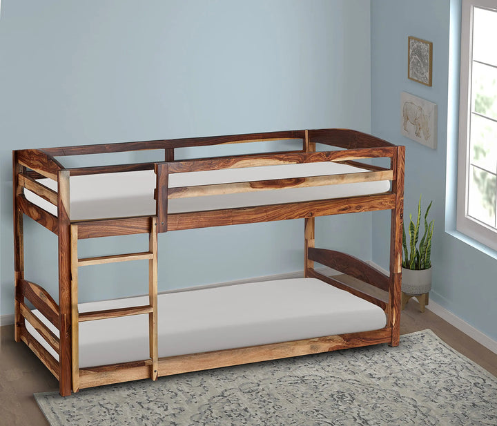 Translation missing: en.APRODZ Single Size Ipsotu Sheesham Wood Bunk Bed for Bedroom (Rosewood - Brown)