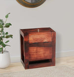 APRODZ Sheesham Wood Wine Storage Cross Stylish Bar Cabinet for Living Room 