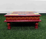 Handcrafted Multicolour Wood Carved Decorative Bajot Set Perfect for Pooja Mandir and Home Temple 