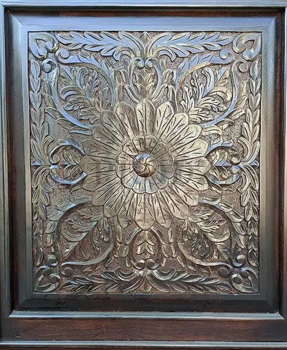 Sheesham wood bed King Size Four Poster Bed (Dark-Walnut) 