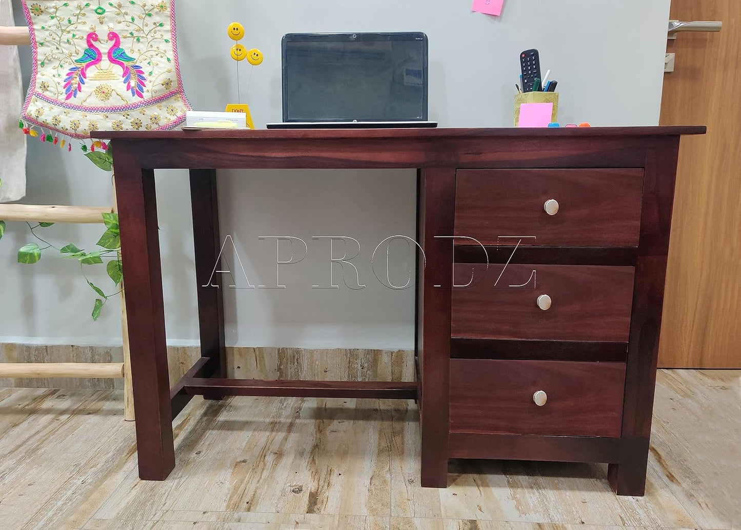 Sheesham Wood Office Desk Study Computer Table for Living Room with 3 Drawer 