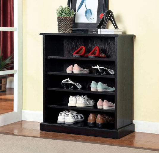 Translation missing: en.APRODZ Mango Wood Elois Shoe Cabinet for Home | Shoe Rack Organiser | Black Finish