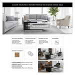 Solid Wood Coffee Table (Finish Color - White & Black, Pre-assembled) 