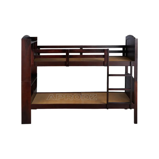 Translation missing: en.Joyce Twin Size Bookcase Bunk Bed | Solid Wood Cappuccino Bunk Bed with Storage Headboards 
