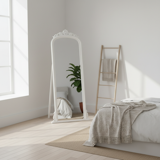 Tall Gold Ornate Full Length Mirror 80×180 cm | Vintage Decorative Wall & Leaner Mirror | Luxury Classic Full Body Dressing Mirror for Bedroom, Living Room & Hallway 