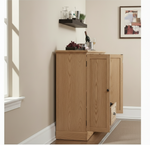Mango Wood Peetz Royal Bar Cabinet – Stylish Home Bar Furniture with Wine Glass Storage & Shelves for Living Room, Dining & Lounge 