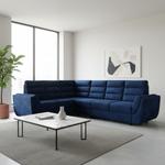 L-Shaped Sectional 6-Seater Sofa with Tufted Cushion Padded Armrest Perfect Fabric Corner Sofa 