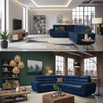 L-Shaped Sectional 6-Seater Sofa with Tufted Cushion Padded Armrest Perfect Fabric Corner Sofa 