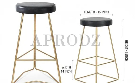 Translation missing: en.Bar Stool Set of 2 for Home bar, Counter Stool Chair Modern, Shop Industrial Stool with footrest, Black 