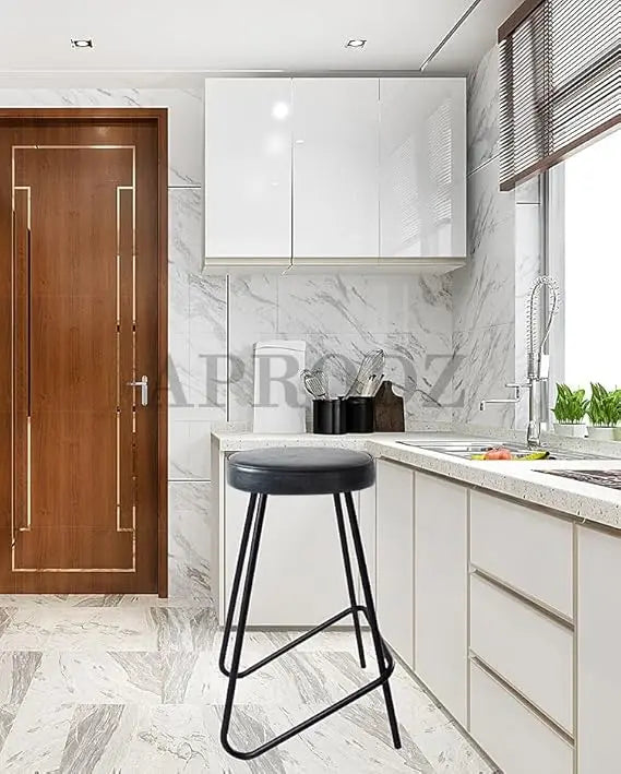 Bar Stool Set of 2 for Home bar, Counter Stool Chair Modern, Shop Industrial Stool with footrest, Black 