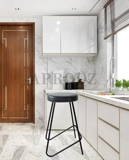 Bar Stool Set of 2 for Home bar, Counter Stool Chair Modern, Shop Industrial Stool with footrest, Black 