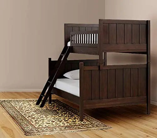 Solid Wood Erich Bunk Bed for Bedroom | Brown Finish