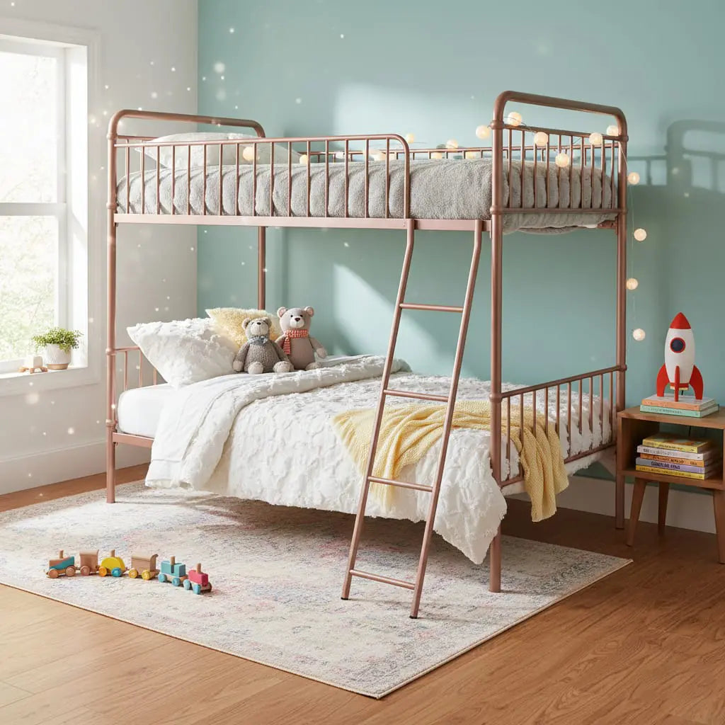 Marks Twin Bunk Bed (Metal - Gold Powder Coated)