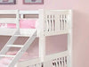 Ashmo White Twin Over Queen Bunk Bed with Trundle