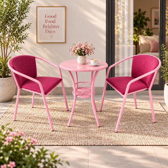 Translation missing: en.3-Piece Round Bistro Set (Table + 2 Chairs) - Tufted 
