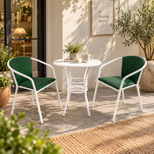 Translation missing: en.3-Piece Round Bistro Set (Table + 2 Chairs) - Tufted 