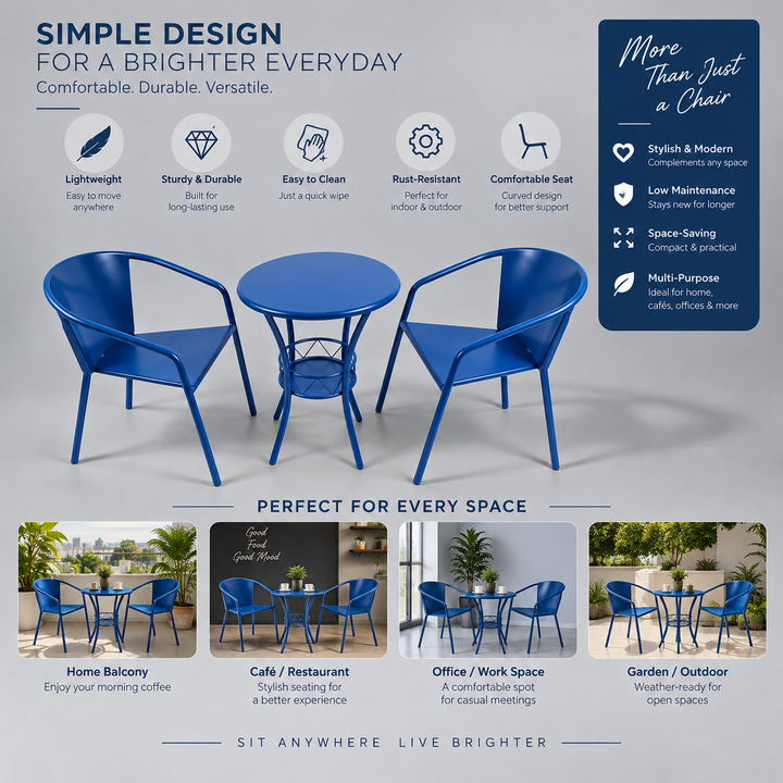 Translation missing: en.3-Piece Round Bistro Set (Table + 2 Chairs) 