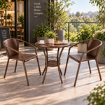 3-Piece Round Bistro Set (Table + 2 Chairs) 