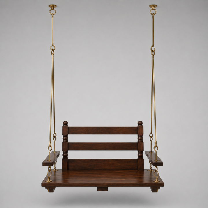 Translation missing: en.2 Seater Swing Wooden Jhula | Metal chain with powder coated | Indoor &amp; Outdoor 