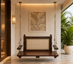 2 Seater Swing Wooden Jhula | Metal chain with powder coated | Indoor & Outdoor 