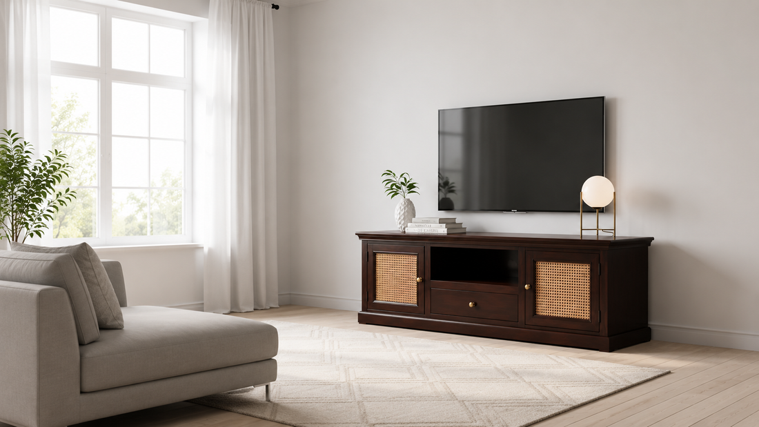 Elegant Cane TV Console