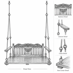 Wooden Jhula for Adults for Home Swing Jhula with Brass Chain and Carving for 