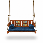APRODZ Swing for Home Solid Sheesham Wooden Jhula for Adult for Home | Wooden Swing for Balcony | with Brass Coated Chain | Patio Double Seater Indoor/Outdoor Swing, DIY Assembly 