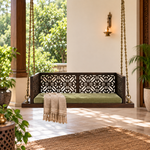 Swing Wooden Jhula with Brass Coated Chainfor Indoor Outdoor & Balcony | House Swings 